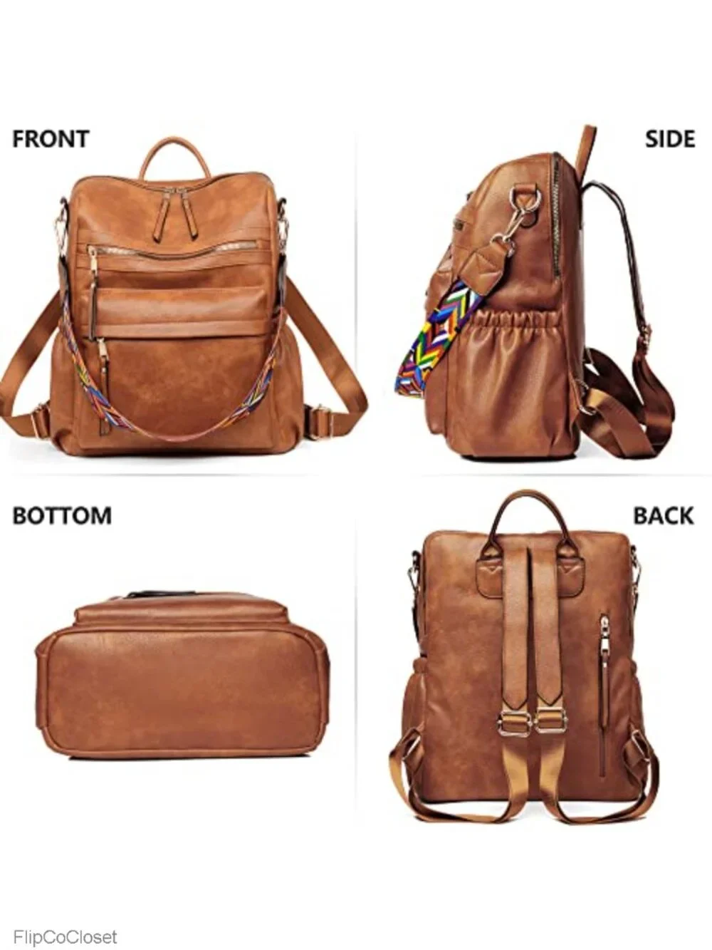 Women's Leather Backpack Purse, Faux Leather Travel Shoulder Bags